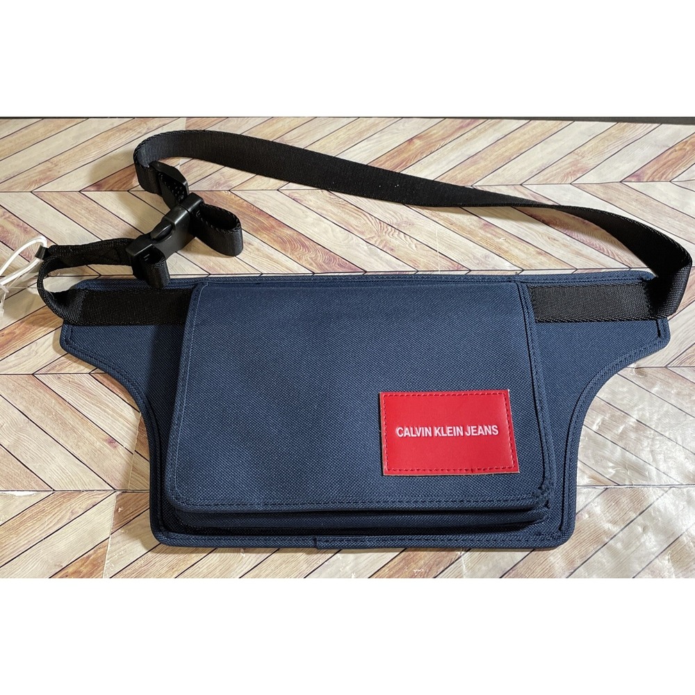 Calvin Klein Jeans Flat‎ Waist Bag Fanny Bag Navy Blue MSRP $78,New
